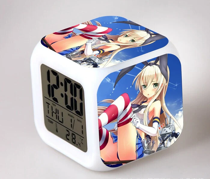 Коллекция Kantai часы Аниме сексуальные фигурки цифровой будильник Кан клеи
