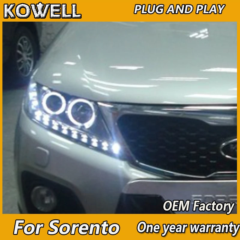KOWELL стайлинга автомобилей Для Sorento фары 2011 2012 2013 светодиодный задний фонарь DRL Bi