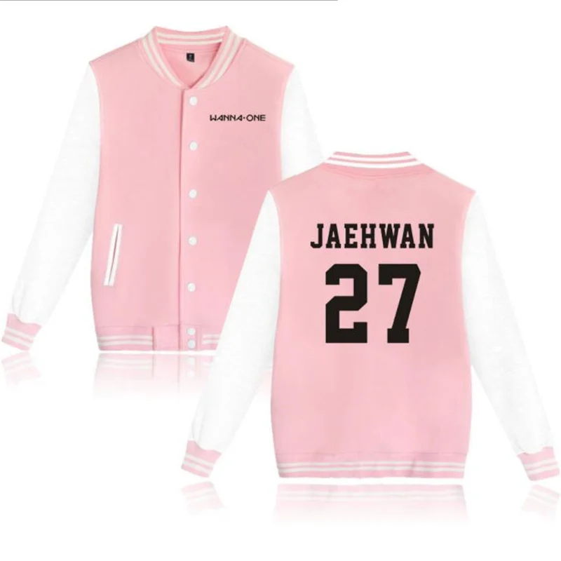 

KPOP WANNA ONE Baseball Uniform Jacket Coat Women Harajuku Sweatshirts Winter Fashion Hip Hop Album Oversized Hoodie Outwear