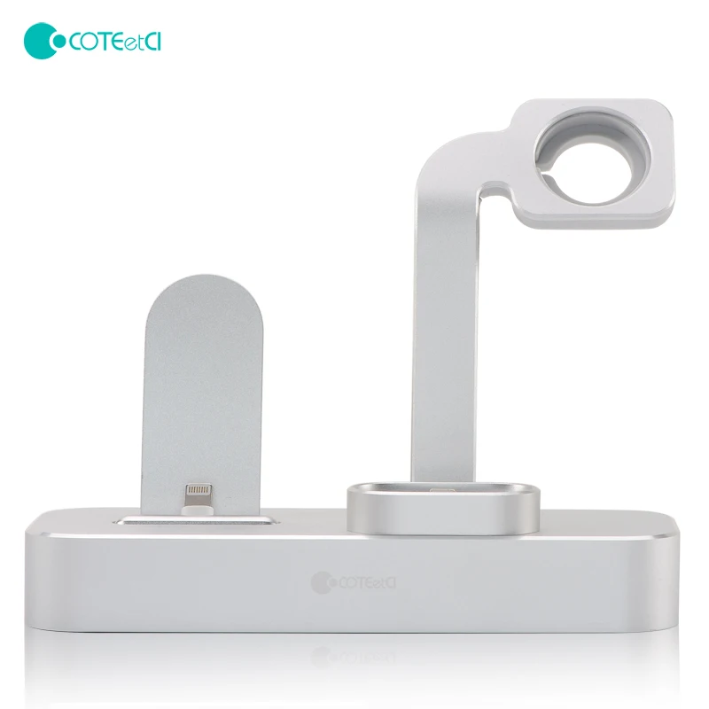 Алюминиевая многофункциональная зарядная подставка COTEetCI 3 в 1 для iPhone