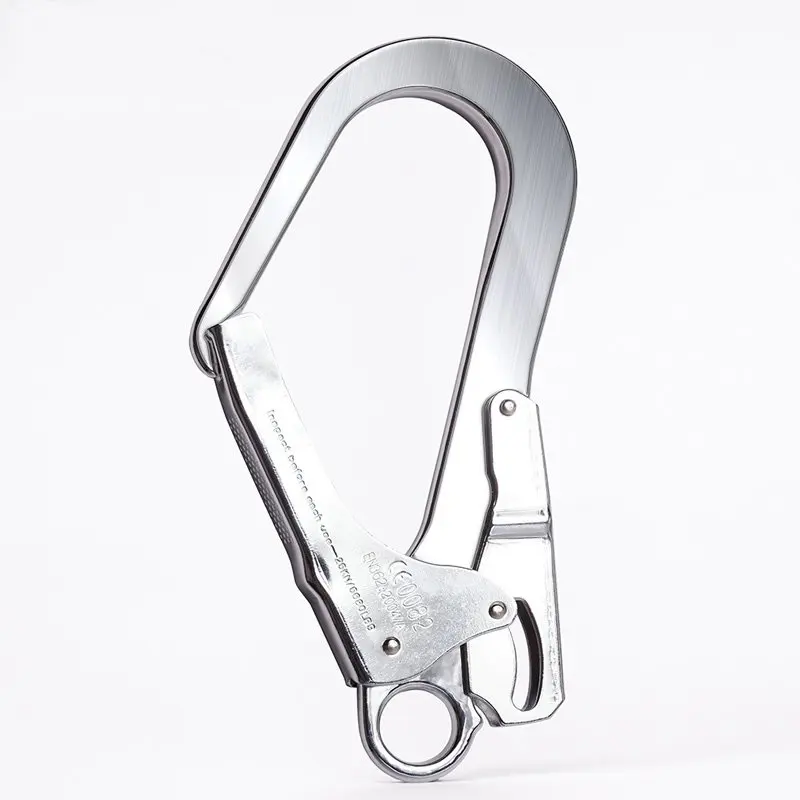 New High Quality Outdoor Self-Locking Hook High Altitude 25KN Seat Belt Hook Large Opening Climbing
