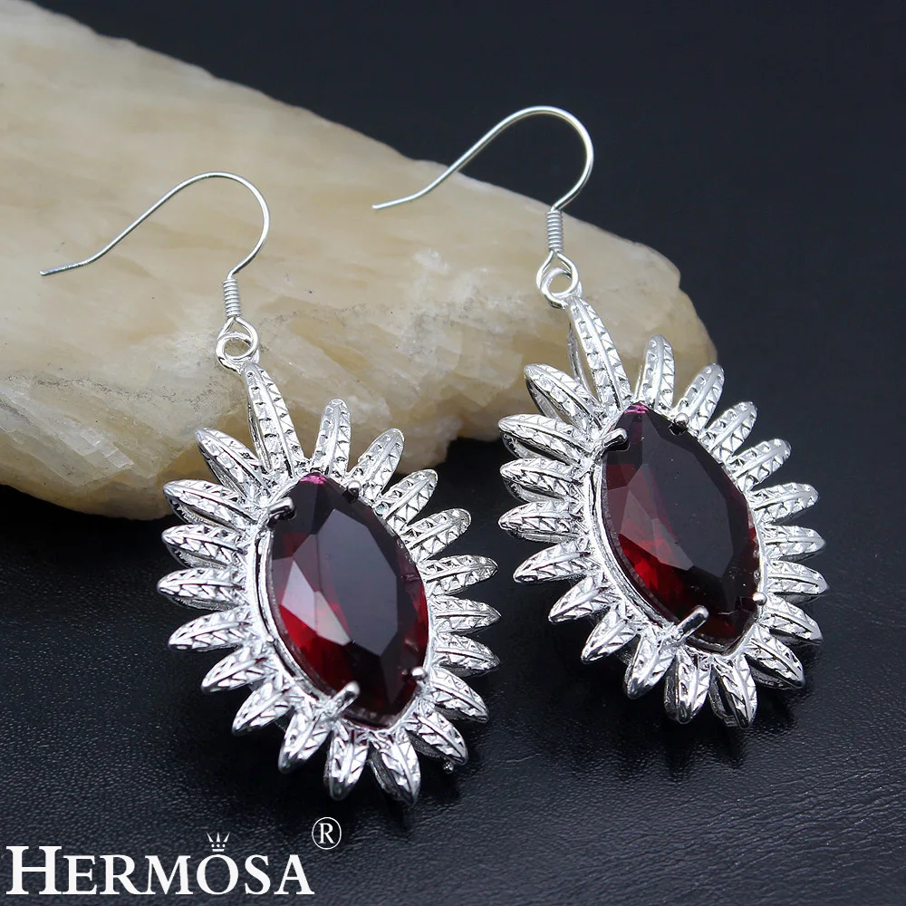 Hermosa Cherry Topazz Sweetie Eye Shape серебряные серьги подвеска ожерелье для женщин NY817 модный