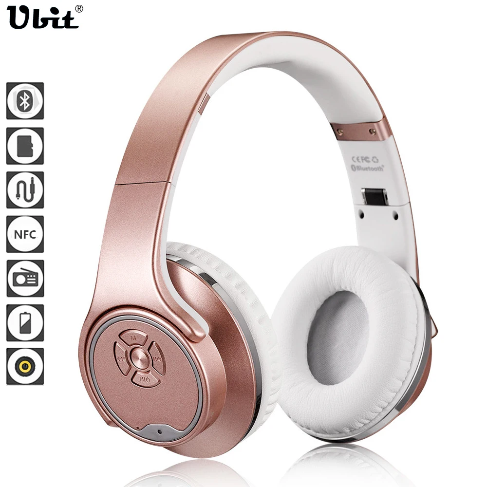 

wireless Bluetooth Headphone stereo Speaker support NFC FM Radio TF Card with Hands-free Mic headset for Smart Phones Computers