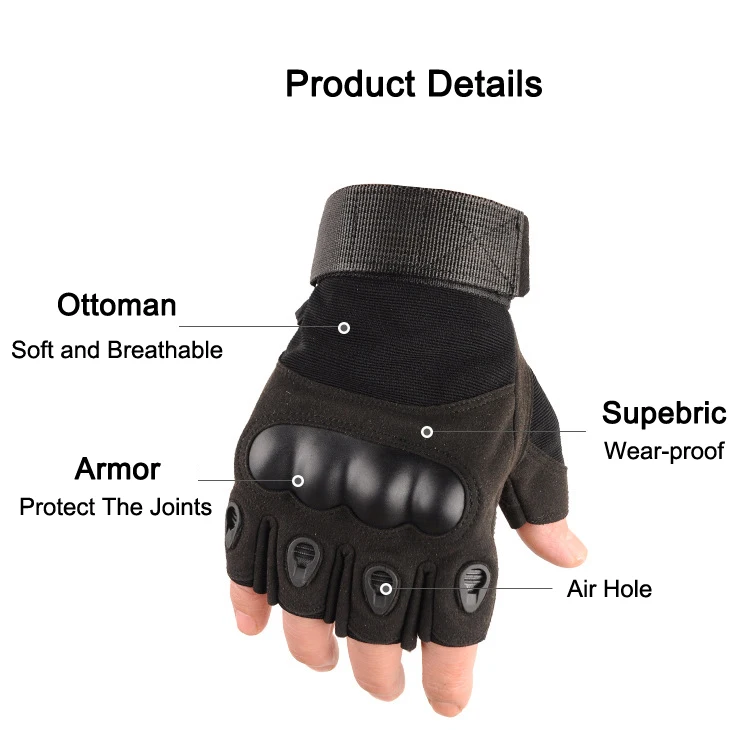 Half Finger Work Tactical Gloves Army Shooting Airsoft Bicycle Motorcross Cycling MTB GEL Combat Knuckle Protective Gloves