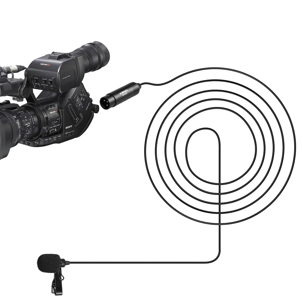 Comica CVM V02O XLR 48V фантомное питание всенаправленный петличный микрофон для Canon Sony