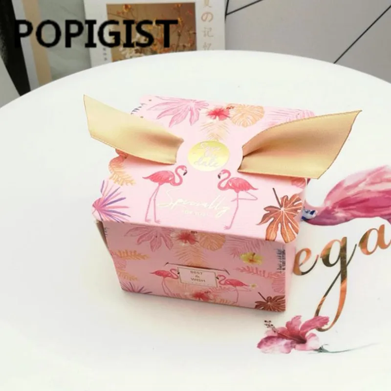 Creative Romantic Wedding Square Candy Box Flamingo Party Baby Shower Birthday Supplies 50pcs | Дом и сад