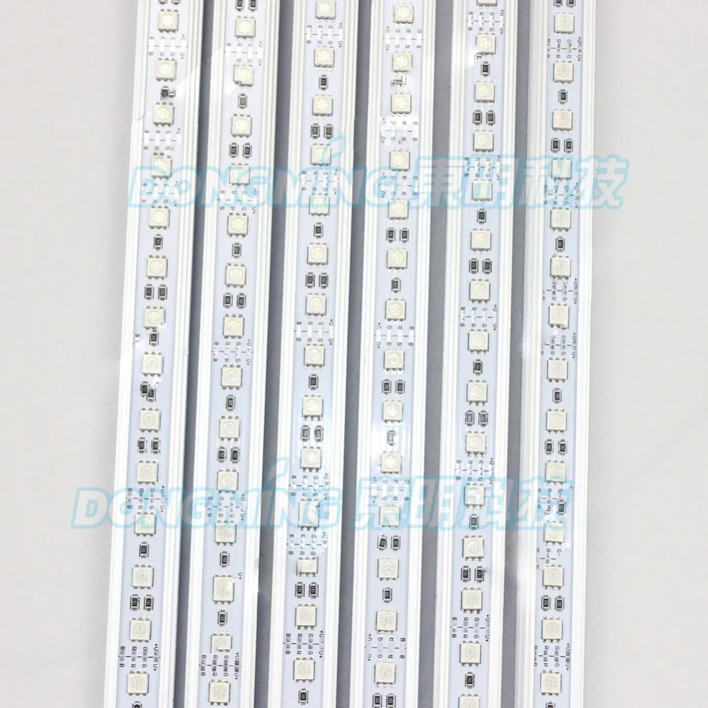 6 шт. 5050 smd 0 5 м твердая Светодиодная лента luces 12 в 50 см 36led RGB U алюминиевый профиль +