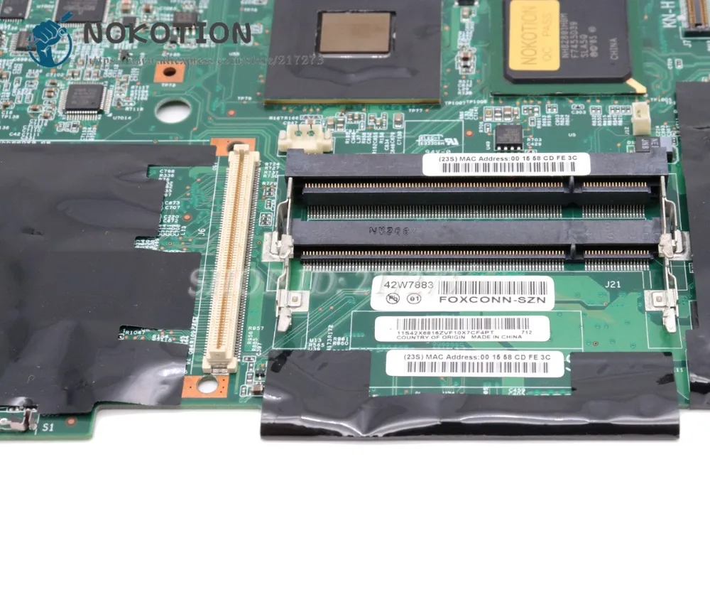 NOKOTION 42W7883 для Lenovo Thinkpad R61 R61I материнская плата ноутбука 15 4 дюйма 965GM DDR2 Бесплатный