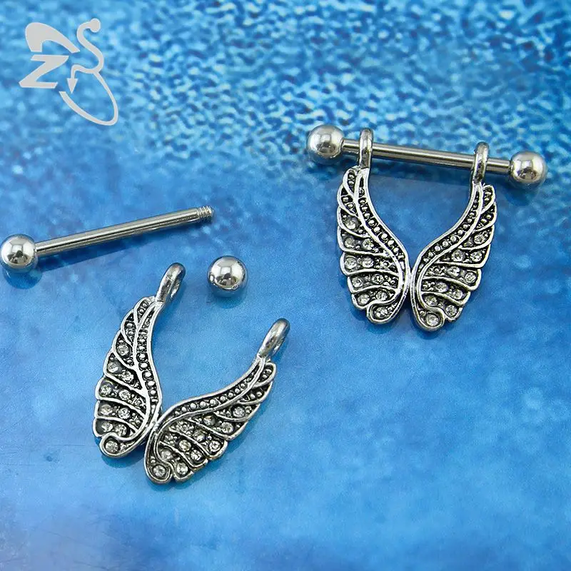 Сексуальная Бабочка Соски кольцо Бар против аллергии Нержавеющая сталь штангой