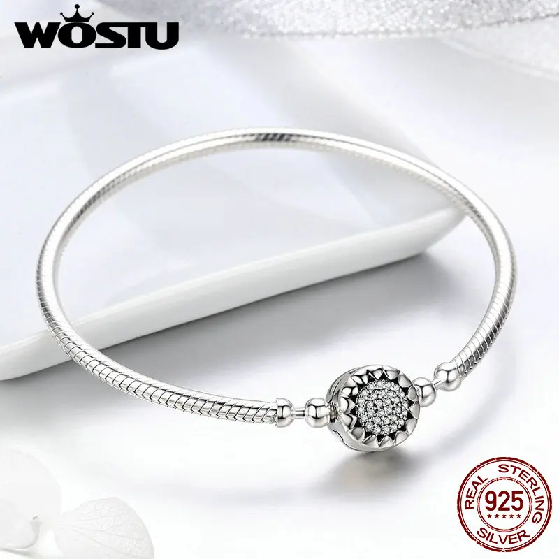WOSTU Новая коллекция 100% Стерлинговое Серебро 925 пробы яркое сердце AAA Циркон