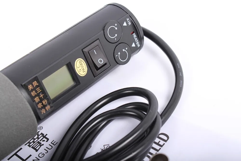 220 В 450 Вт 450 градусов lcd Регулируемая электронная Тепловая фена паяльная станция IC SMD BGA Rework 4 сопла