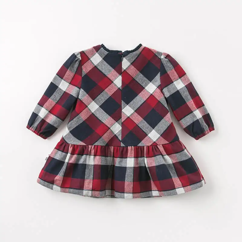 Dave bella autumn infant baby girl's fashion plaid dress kids birthday party toddler children clothes DBA7953 | Детская одежда и