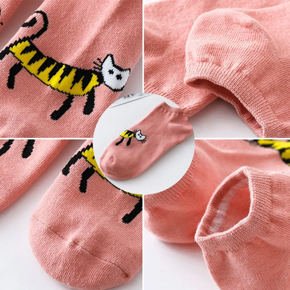 1 пара милых носков с животными в стиле Харадзюку женские летние нескользящие