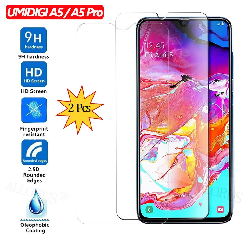 ALLORUS 2 шт стекло для UMIDIGI A5 Pro 9 H закаленное стекло на UMIDIGI A 5 Pro Защитное стекло для юмидиджи а5 про