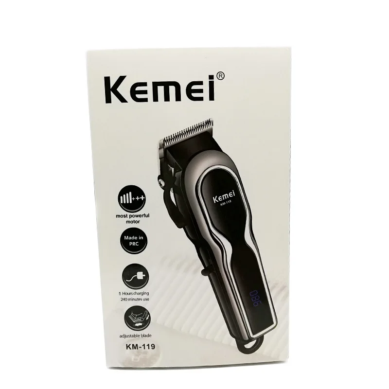 100-240 В Kemei, профессиональная машинка для стрижки волос, перезаряжаемая электрическая Беспроводная Машинка для стрижки волос, машинка для стрижки бороды, Парикмахерская Машинка для стрижки волос