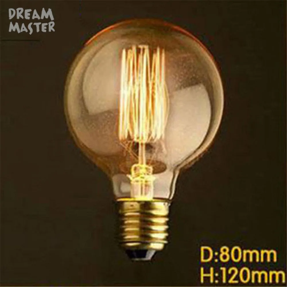 

220V G80 Incandescent Light Bulb Vintage Edison Bulb Retro Lamp 40W DIY lampada edison bulbs For E27 Pendant Lamp