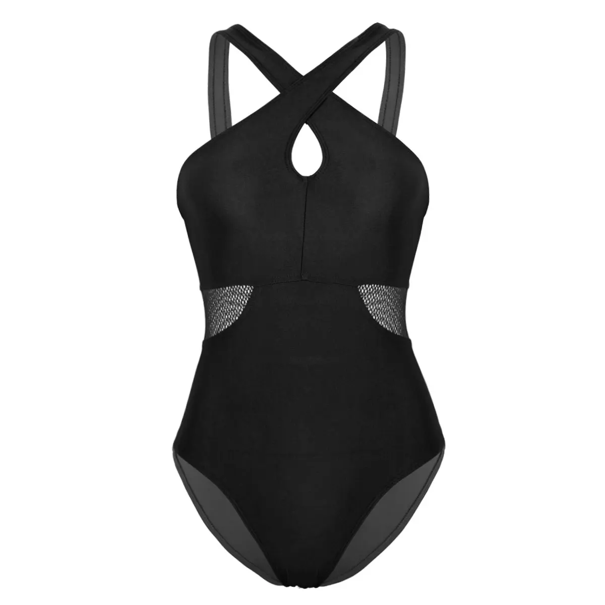Women Ladies Ballet Dance Tutu Dress Gymnastics Leotard Bodysuit Perspective Mesh Ballerina Stage Dance Costumes Gym Swimsuit