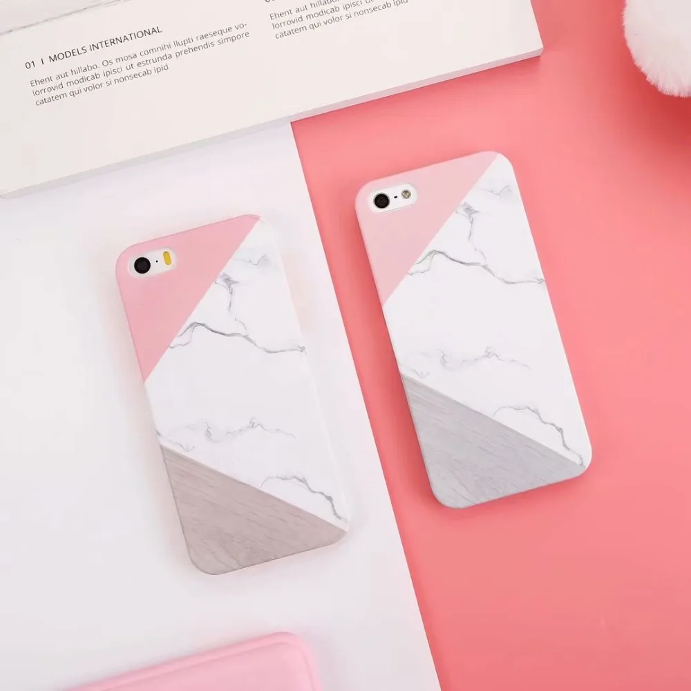 Японский Стиль Цвет Мрамор текстура мобильный чехол для iPhone X телефона лиса Apple 6/7