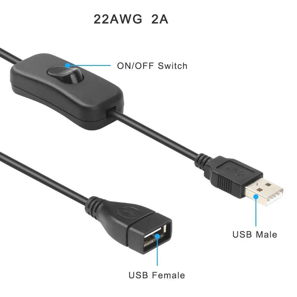 2 шт. usb-кабель для мужчин и женщин с переключателем ВКЛ./ВЫКЛ. встроенный кулисный