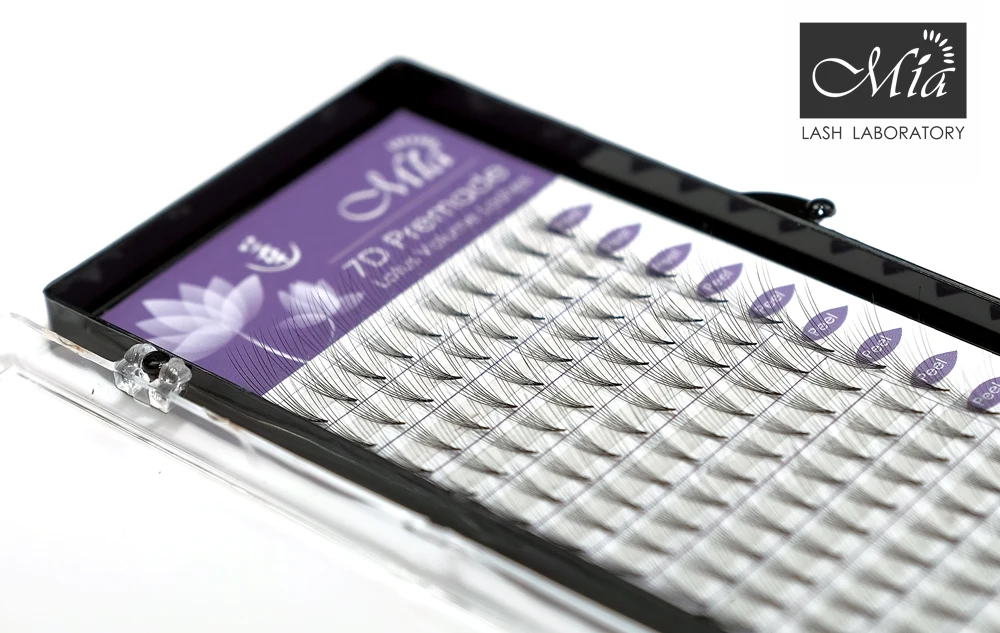 Готовые объемные ресницы Lotus 7D [0 07 C/D] полуперманентные Индивидуальные для