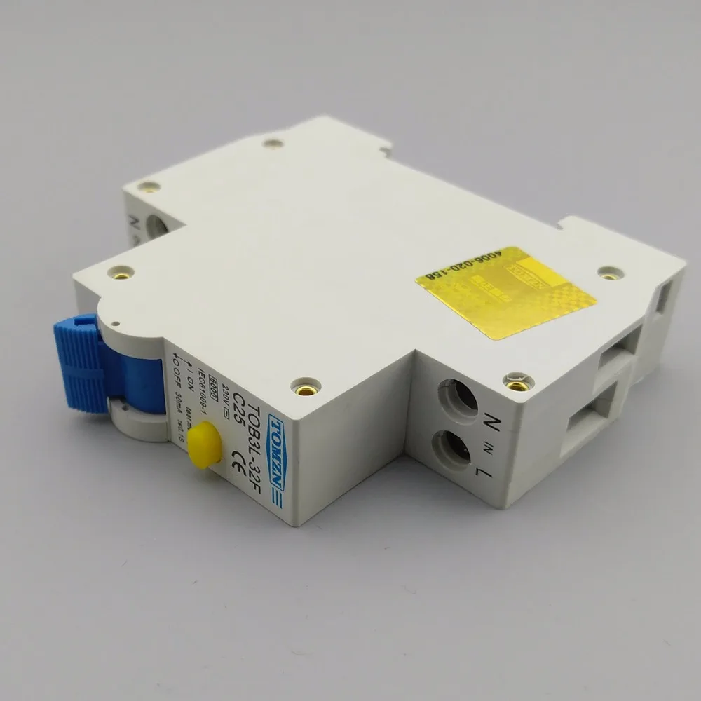 Фото TOB3L-32F 18 ММ RCBO 25A 1 P + N 6КА Остаточный ток выключателя с по сравнению с нынешним и предохранения от Утечки дифференциальный автомат, диф автомат... №5