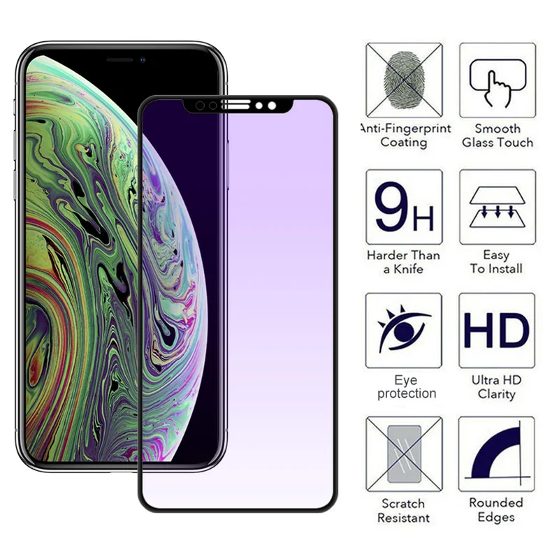 Защитное стекло для iphone X закаленное max XR защитная пленка | Мобильные телефоны и