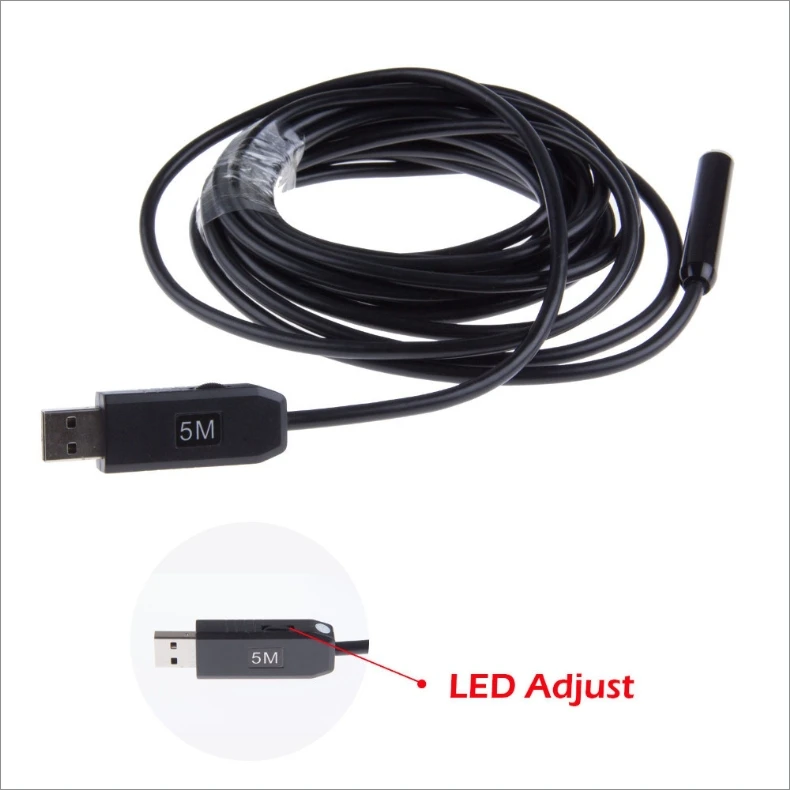 5m USB 4 LED Waterproof Borescope Endoscope Inspection Snake Tube Camera 10mm lens mini computer camera | Безопасность и защита