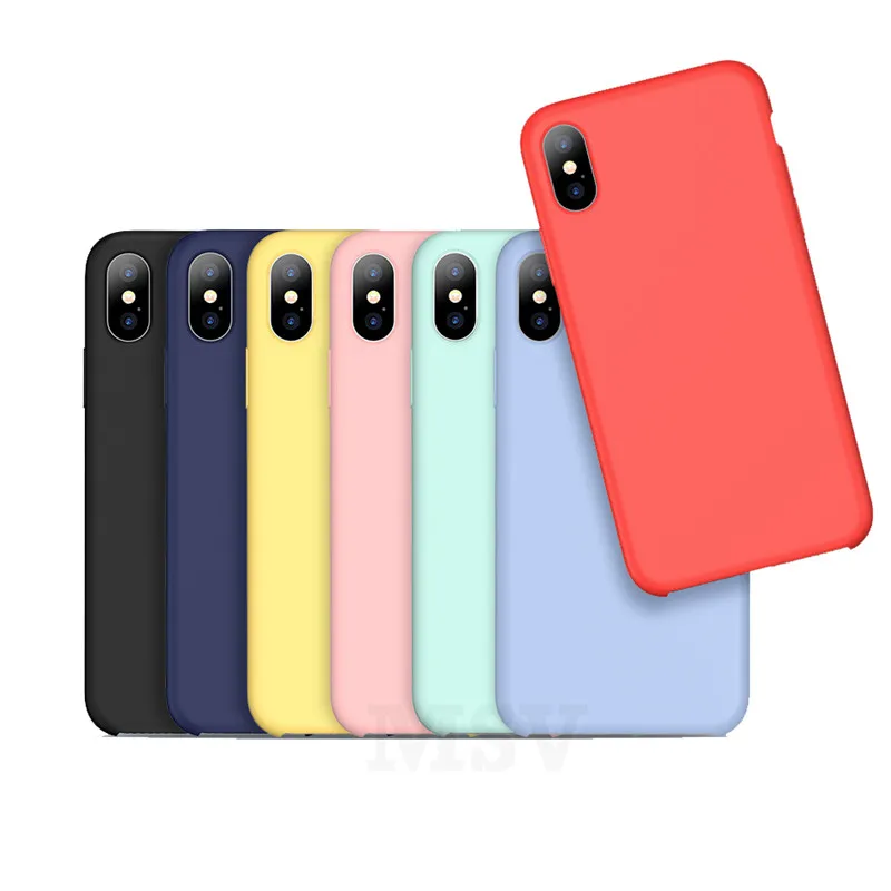 Жидкий силиконовый чехол для телефона iPhone 6 6s 8 7 Plus противоударный Apple IPhone X из
