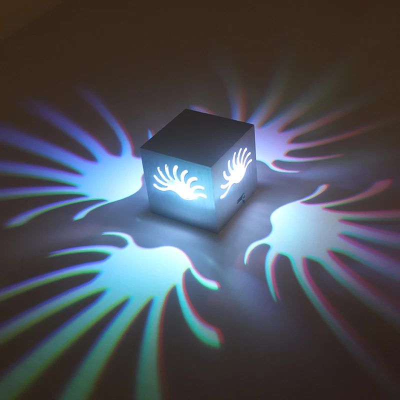 RGB 3W пальмовый светодиодный настенный светильник бра алюминиевый декоративный