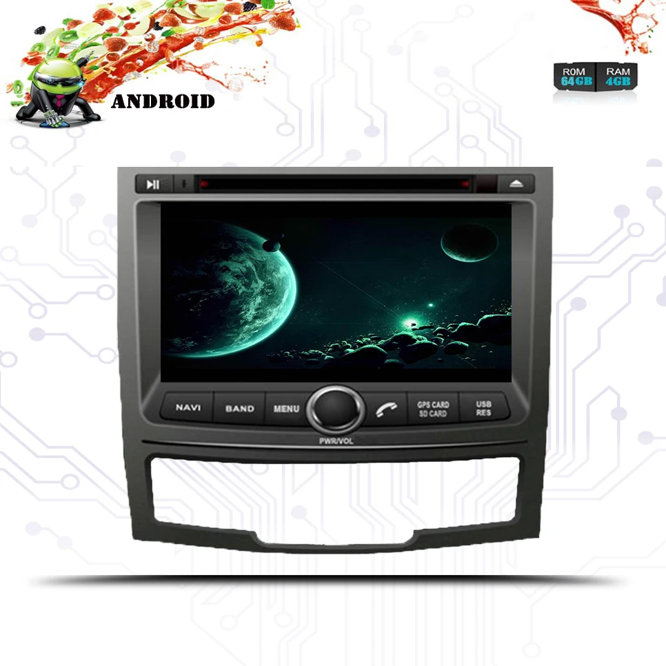 IPS 3/4G Android 10.0Ram 4 ГБ Автомобильный GPS для SSANGYONG KORANDO 2010-2014 Стерео DVD НАВИГАЦИЯ радио