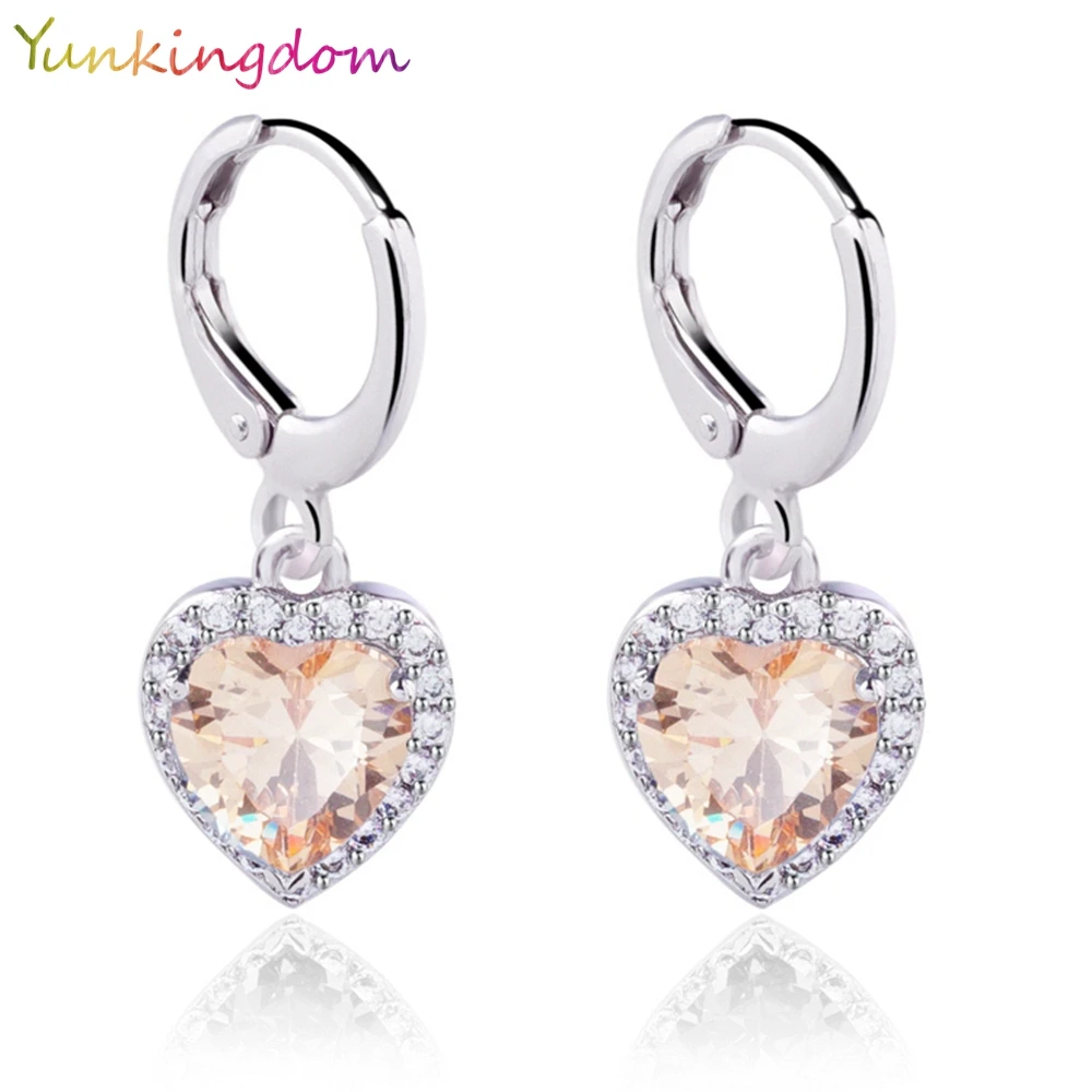 Женские свадебные серьги Yunkingdom капельки белого и золотого цвета с кристаллами