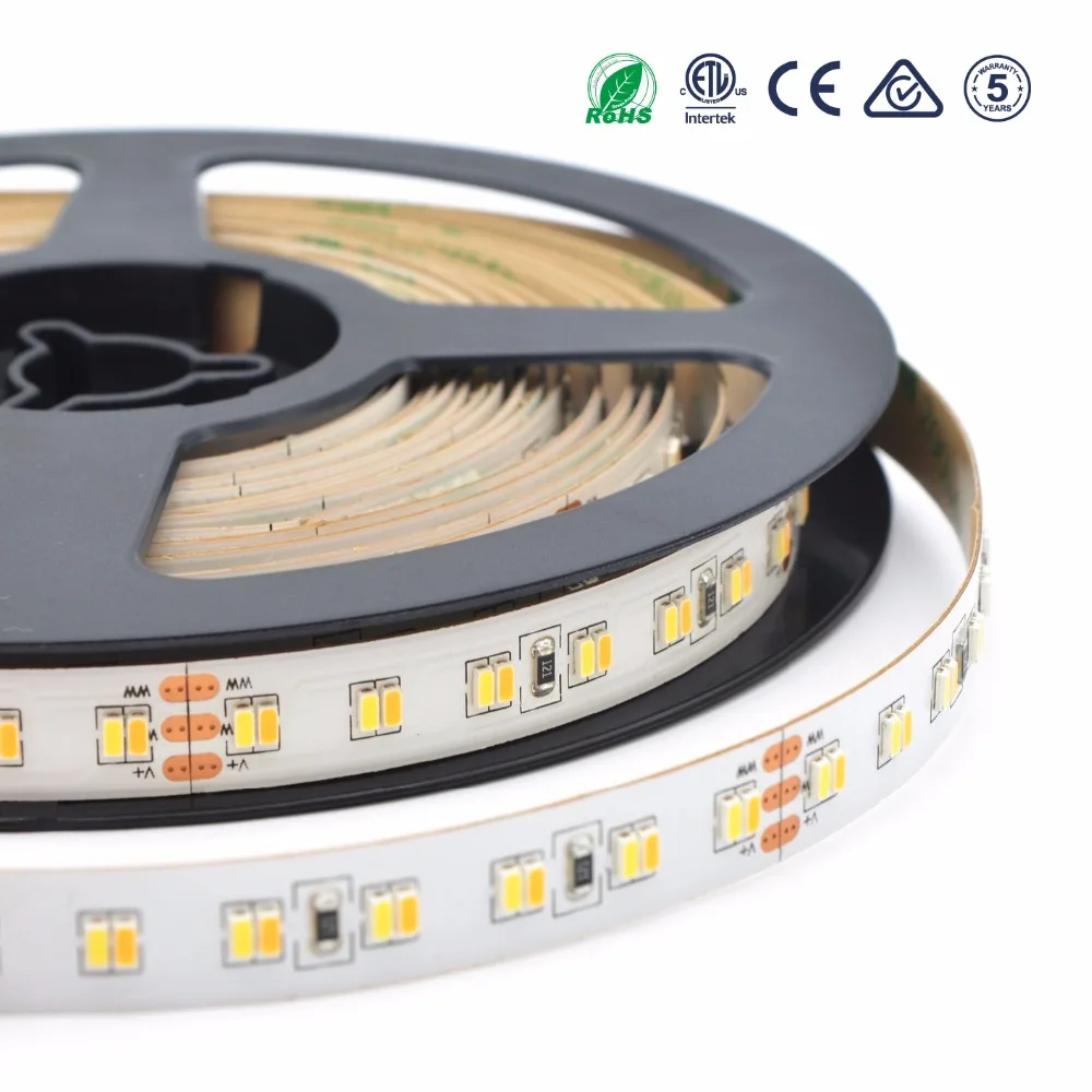 Высокая плотность smd 3014 224 светодиодов/м cct настраиваемая двойная белая