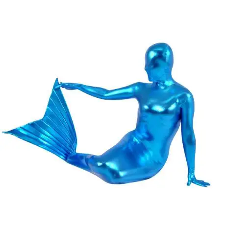 Сделанный на заказ Блестящий металлический костюм русалки BetterParty Zentai Хэллоуин