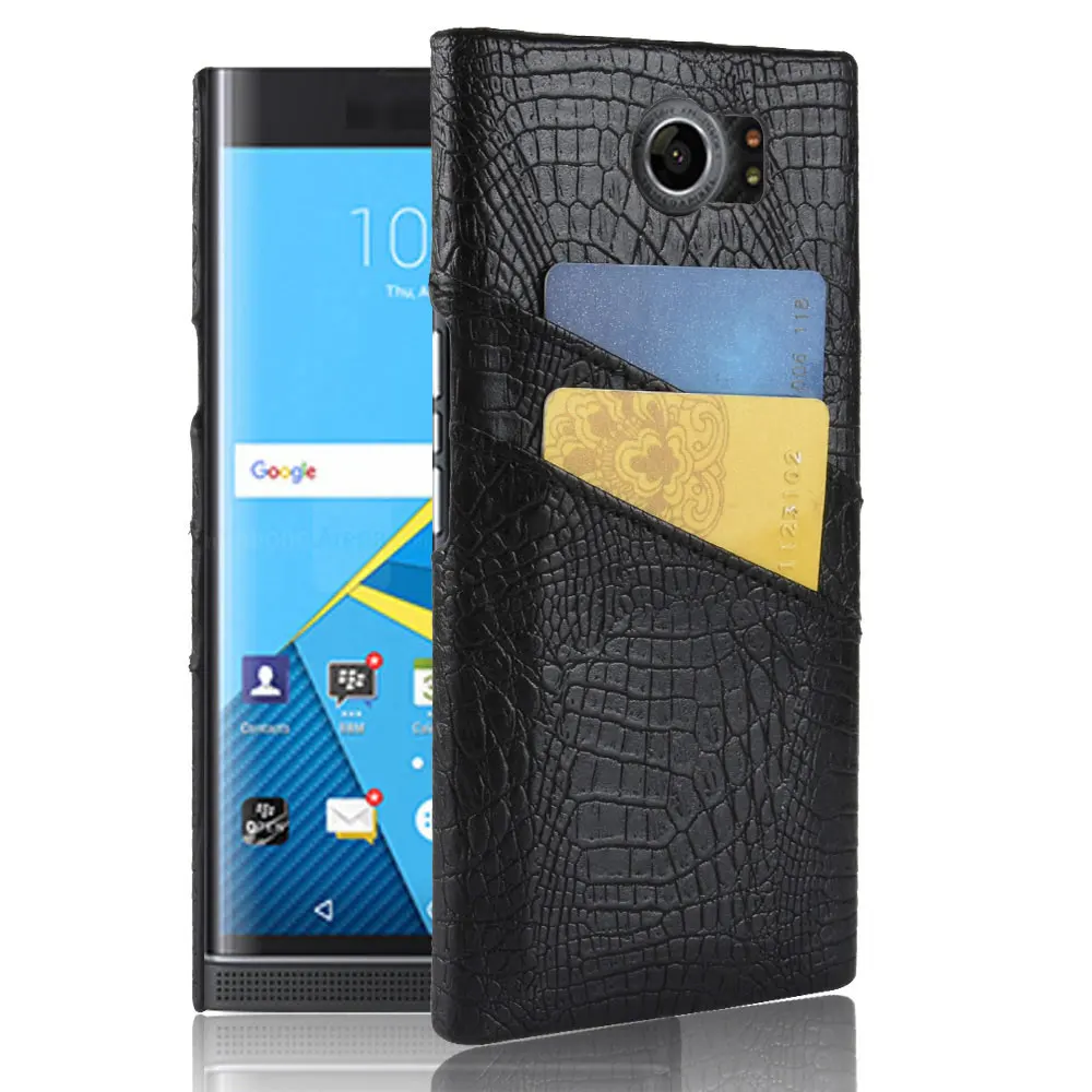 Phone Cases For Blackberry Priv 5.4&quot Luxury Crocodile Skin Case Fashion PU leather Accessories Cover with Card Pocket |
