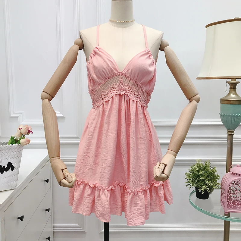 ALPHALMODA 2018 летнее Новое сексуальное пляжное платье с v-образным вырезом открытой