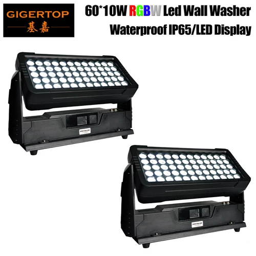 2 Gigertop TP-W6010 600 Вт Высокая подставка для блока питания 60x10 Вт RGBW водонепроницаемый Светодиодный светильник для мойки стен светодиодный дисплей установка Quad гладкий цвет - Цвет: 2