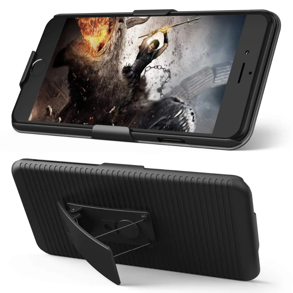Чехол кобура 2 в 1 комбинированный Жесткий с подставкой и зажимом для ремня iPhone 7
