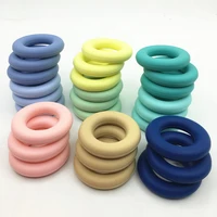 10pcslot silicone teething necklace large donut pendant and round beads chewable bpa free food grade silicone bead teether