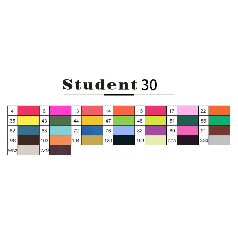 student-30color DUGUO 7 поколение масляных маркеров на спиртовой основе художественный Маркер Набор для рисования студенческий ручная роспись художественный маркер школьные офисные принадлежности - Цвет: student-30color