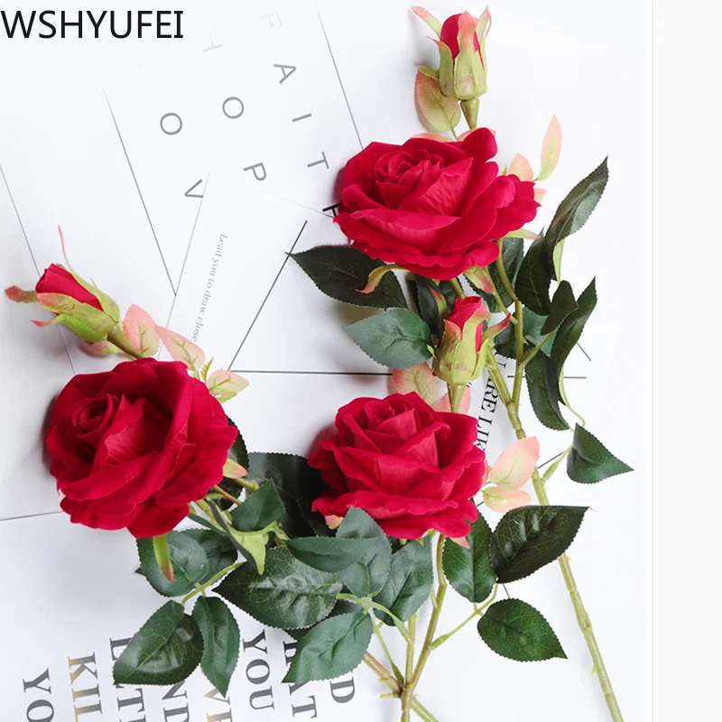 10pcs/lot simulation rose flower bouquet wedding decoration items living room office studio shooting props WSHYUFEI | Дом и сад