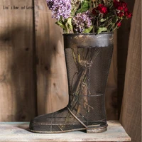 handcrafted antique retro metal decorative shoe plantersboots flower planter