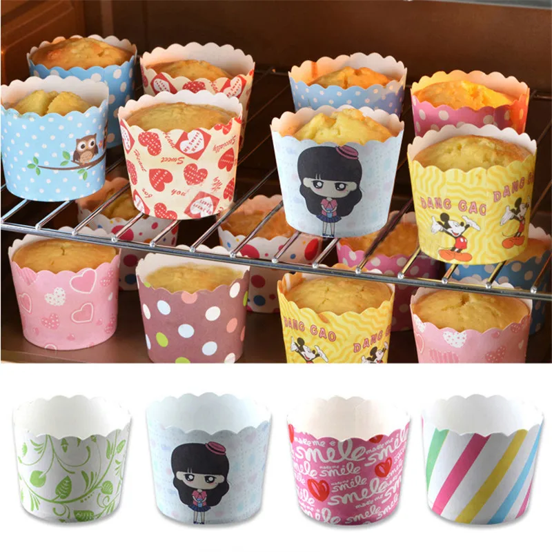 50 шт./лот Бумага печь для выпечки Инструмент Красочные Cup Cake tray лайнера чашки