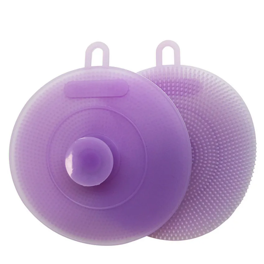 Многофункциональная силиконовая чаша для мытья посуды губка на присоске круглая