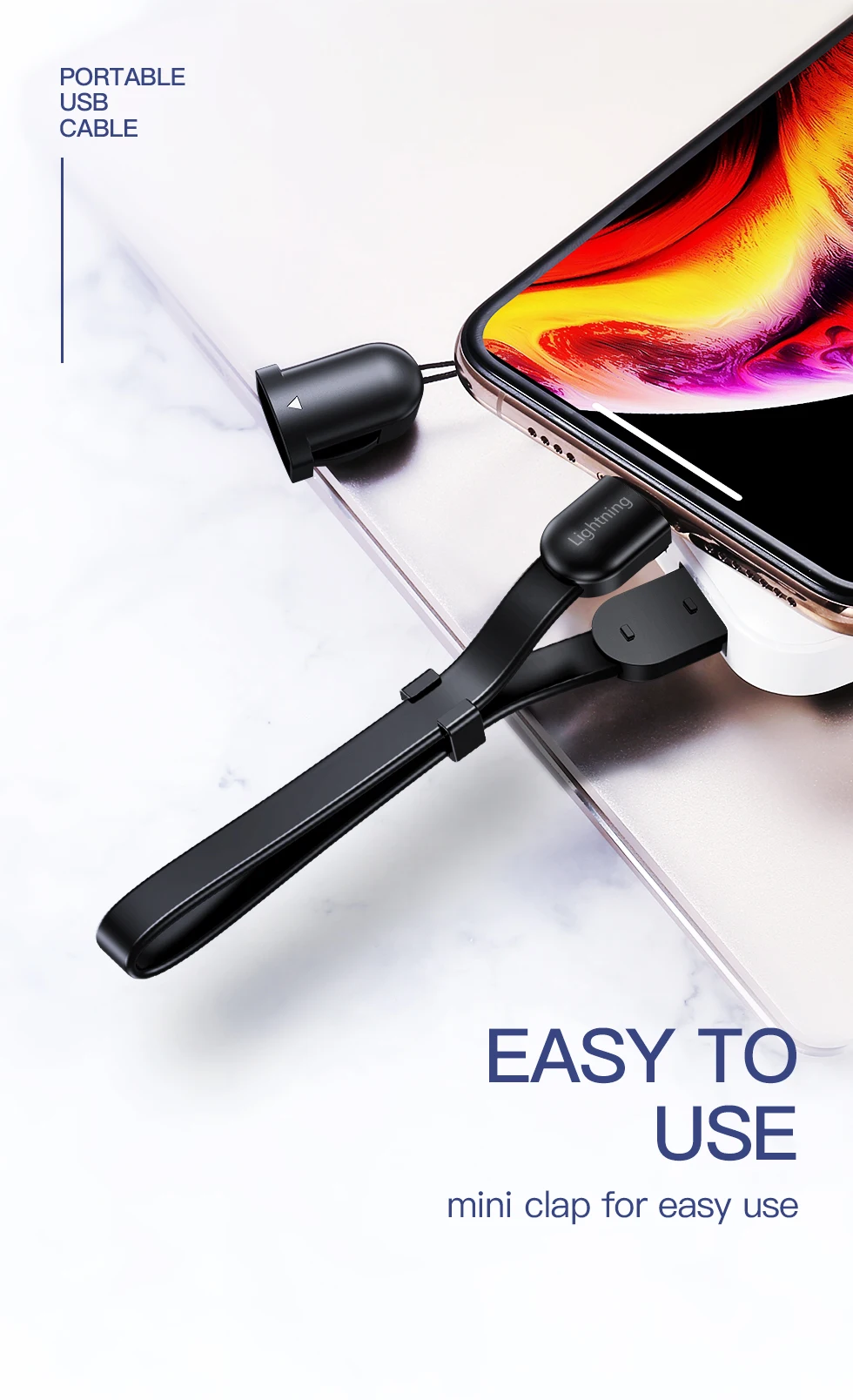 Кабель для Apple lightning usb type-c, 20 см, короткий usb-кабель для зарядки iPhone 7, samsung, huawei, xiaomi, usb-кабель для зарядки