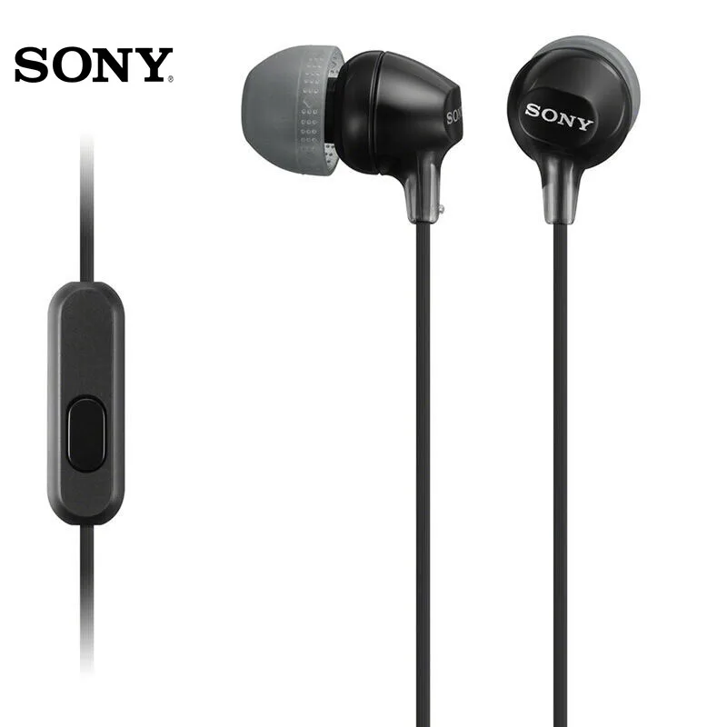 Sony MDR-EX15AP 3,5 мм проводные наушники-вкладыши сабвуфер стерео наушники Hands-free с микрофоном для Iphone sony oneplus Xiaomi huawei