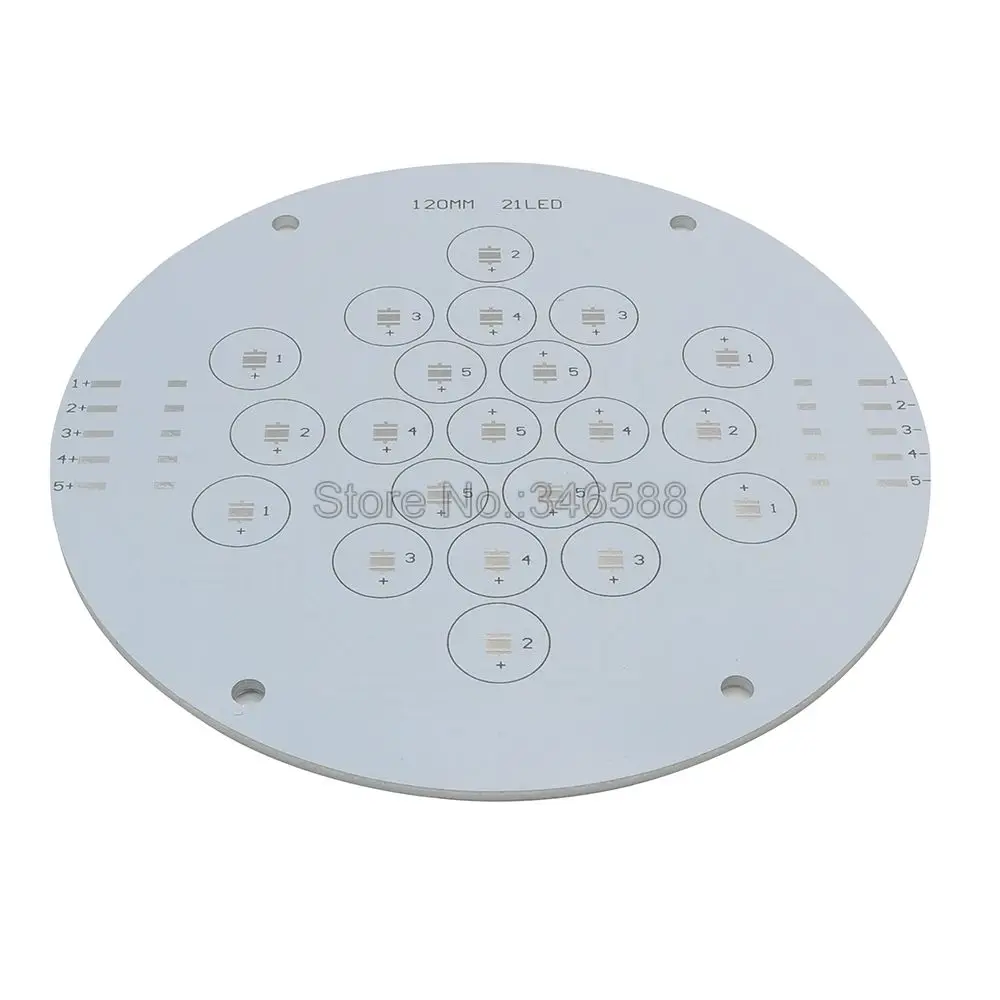 

5 Channel 21Leds Cree XPE XPG XPL XTE XPE2 XPG2 XPL XHP35 or Epileds 3535 High Power LED Pad DIY PCB Board Round Shape