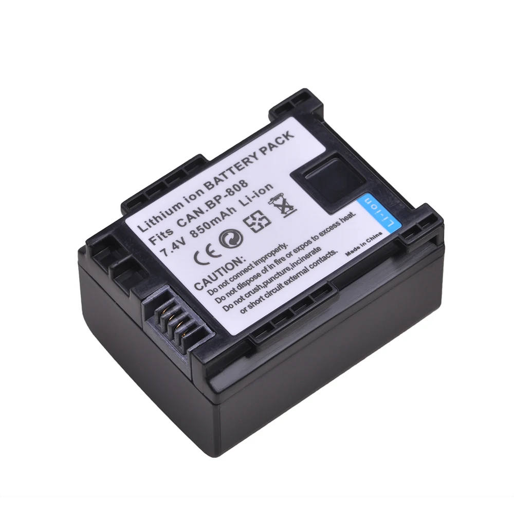 

1x 7.4V 850mAH BP-808 BP 808 BP808 Li-ion Battery For Cannon BP-808 BP808 BP-809 BP819 BP827 FS300 FS100 XA10 VIXIA HG20 Battery