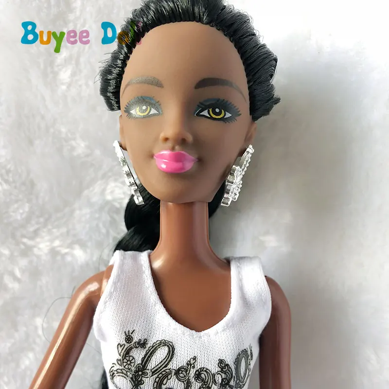 1 комплект черная кукла с головкой ткань для волос 1/6 BJD 11 шарнир черный обнаженный