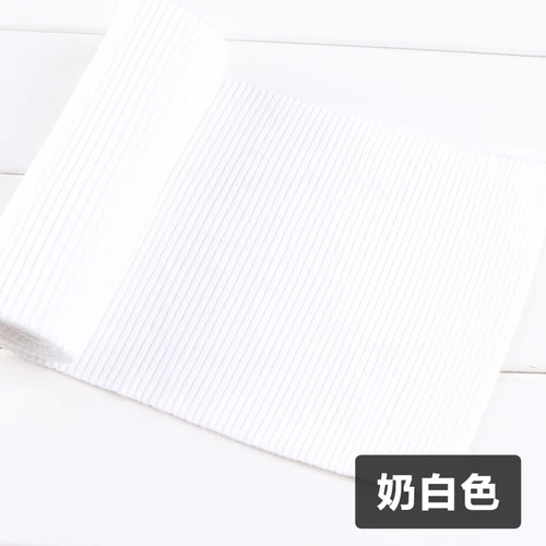 off white 1 шт. хлопок и спандекс чистый цвет плоская вязаная утолщенная одежда аксессуары бейсбольная форма Гладкий ошейник манжеты - Цвет: off white