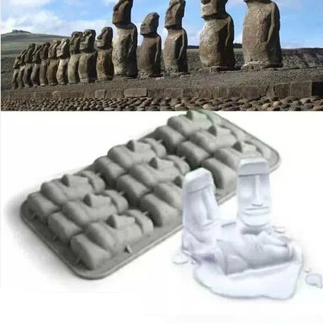 Новый Пасхальный остров Moai каменные статуи ледяной поднос кубики DIY формы Лето